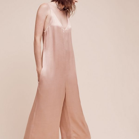 Anthropologie Dresses & Skirts - Lacausa santi jumpsuit pink blush satin